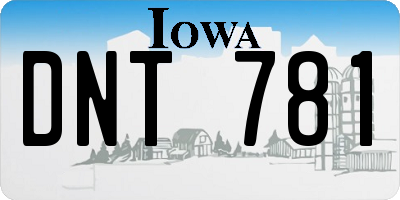 IA license plate DNT781