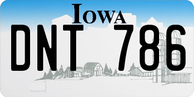 IA license plate DNT786