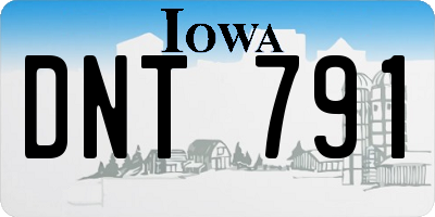 IA license plate DNT791