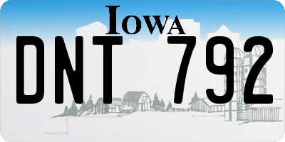 IA license plate DNT792