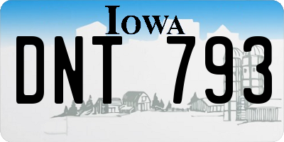 IA license plate DNT793