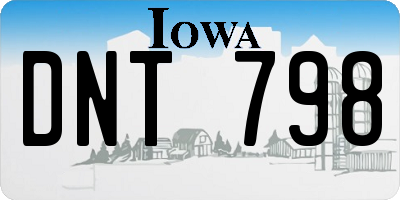 IA license plate DNT798
