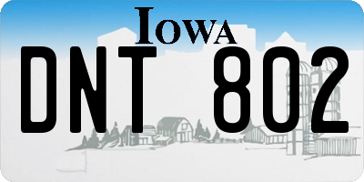 IA license plate DNT802