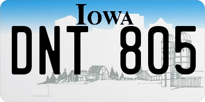 IA license plate DNT805