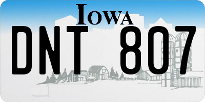 IA license plate DNT807