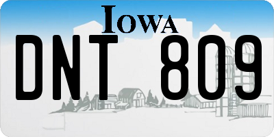 IA license plate DNT809