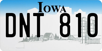 IA license plate DNT810