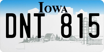 IA license plate DNT815