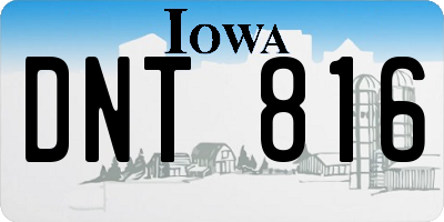 IA license plate DNT816