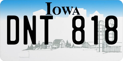 IA license plate DNT818