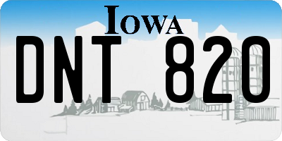 IA license plate DNT820