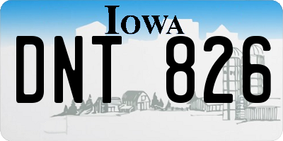 IA license plate DNT826