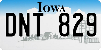 IA license plate DNT829