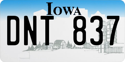 IA license plate DNT837