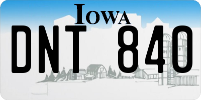 IA license plate DNT840