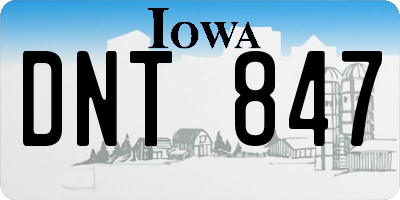 IA license plate DNT847