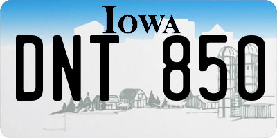 IA license plate DNT850