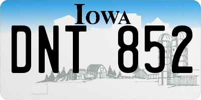 IA license plate DNT852