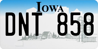IA license plate DNT858