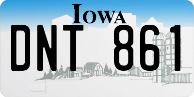 IA license plate DNT861