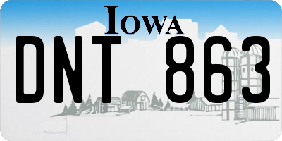 IA license plate DNT863