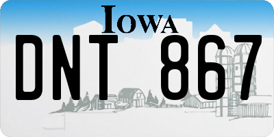 IA license plate DNT867