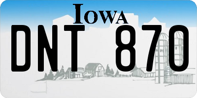 IA license plate DNT870