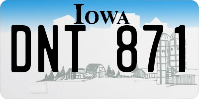 IA license plate DNT871