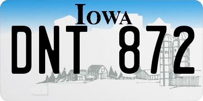 IA license plate DNT872