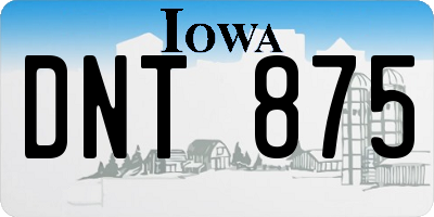 IA license plate DNT875