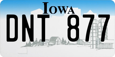 IA license plate DNT877