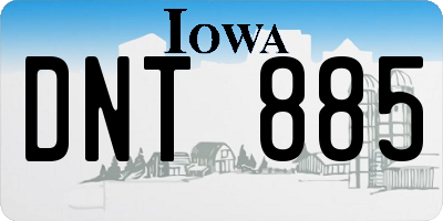 IA license plate DNT885
