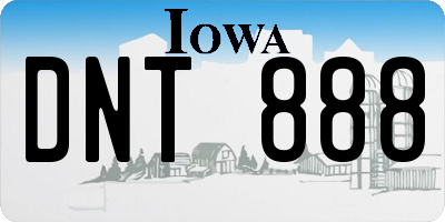 IA license plate DNT888