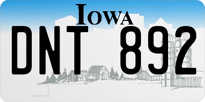 IA license plate DNT892