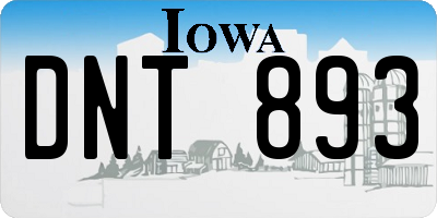 IA license plate DNT893