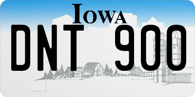 IA license plate DNT900