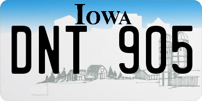 IA license plate DNT905