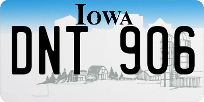 IA license plate DNT906