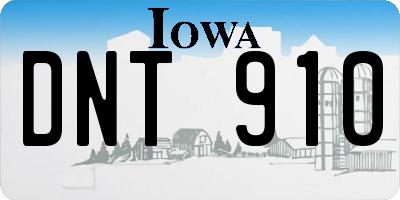 IA license plate DNT910