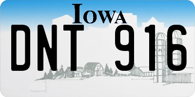 IA license plate DNT916