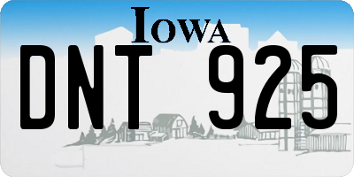 IA license plate DNT925