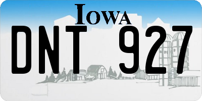 IA license plate DNT927