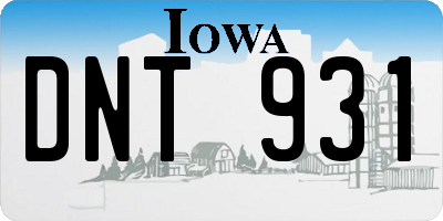 IA license plate DNT931