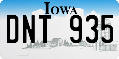 IA license plate DNT935