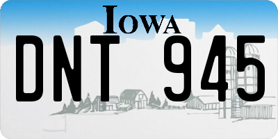 IA license plate DNT945