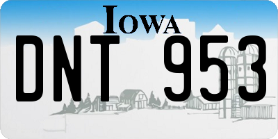 IA license plate DNT953