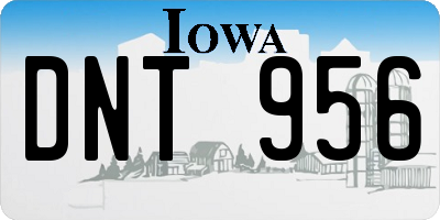 IA license plate DNT956