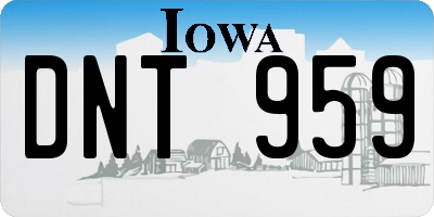 IA license plate DNT959