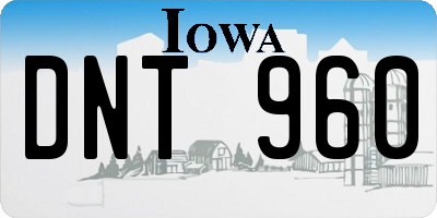 IA license plate DNT960