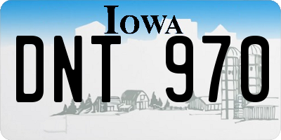 IA license plate DNT970